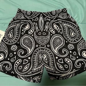 Lost Files Paisley Shorts - Black/White Large